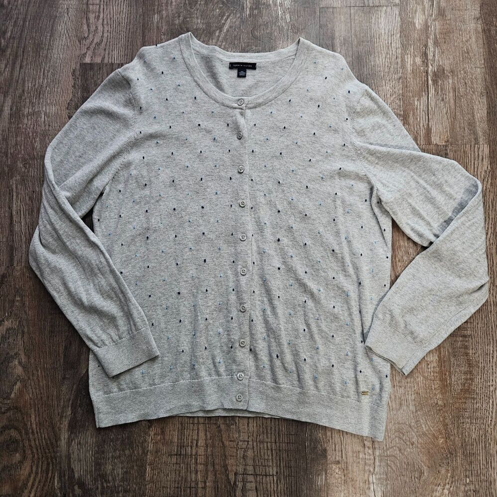 Tommy Hilfiger Grey w/ Blue Dots Cardigan
